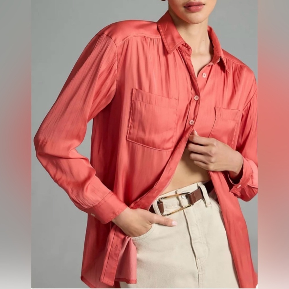 By Anthropology relaxed button down, medium